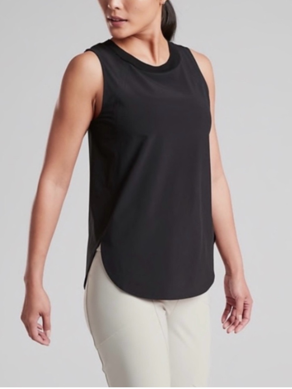 ATHLETA Zephyr Black Sleeveless Tank Top - Women's